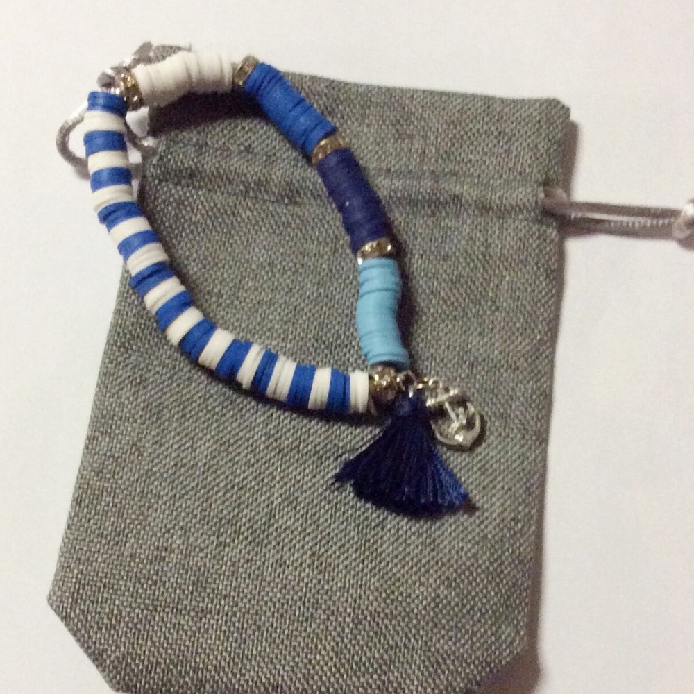 Anchor and Tassel Stretch Bracelet